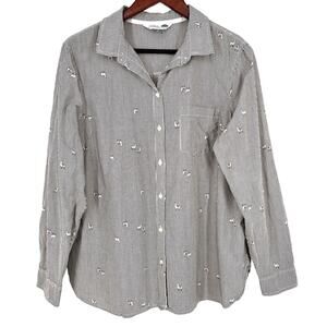 Old Navy Novelty Alpaca Llama Womens Sz Large The Classic Shirt Top Artsy Peru